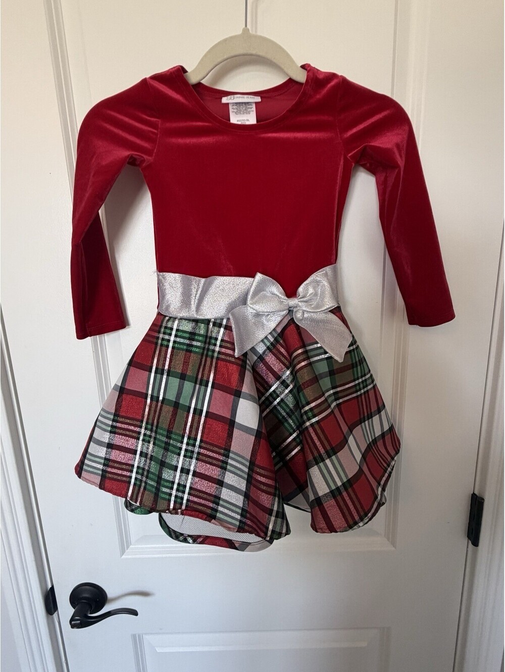 Bonnie Jean Toddler Girls Dress 4T Holiday Christmas Red Taffeta Party